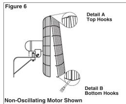 Figure 6 Detail A Top Hooks Detail B Bottom Hooks Non-Oscillating Motor Shown