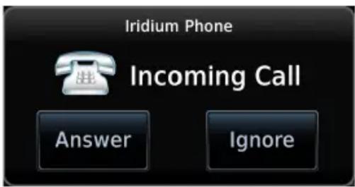 Iridium Phone Incoming Call Answer Ignore