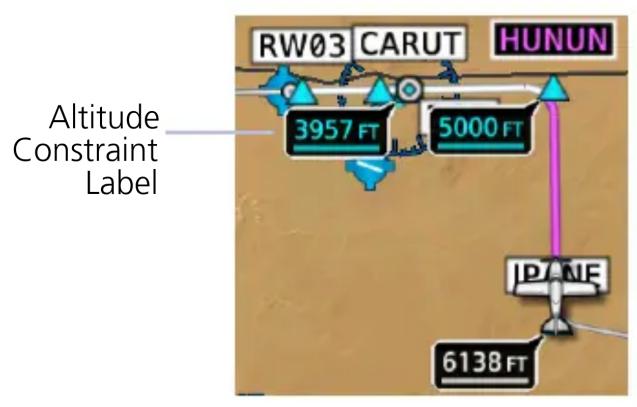 RW03 CARUT HUNUN Altitude Constraint Label 3957 FT 5000 FT IPANE 6138 FT