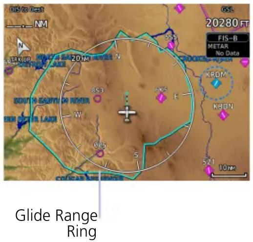 GIS to test NM N STRKUP 201M SOUTH BATHY ON RIVER W 853 985 5 5KS E KRDM KBDN 521 10nm GSL 20280 FT FIS-B METAR No Data Glide Range Ring