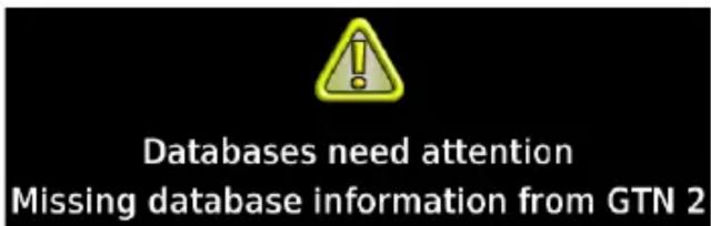 Databases need attention Missing database information from GTN 2