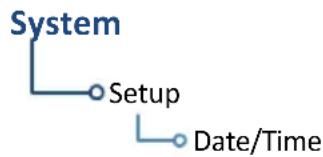 graph TD A["System"] --> B["Setup"] B --> C["Date/Time"]
