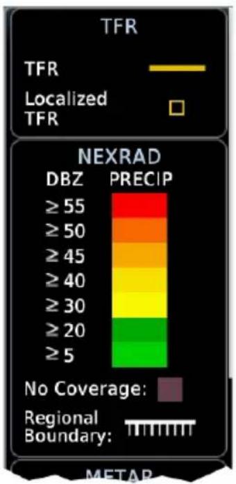TFR TFR Localized TFR NEXRAD DBZ PRECIP ≥ 55 ≥ 50 ≥ 45 ≥ 40 ≥ 30 ≥ 20 ≥ 5 No Coverage: Regional Boundary: METAR