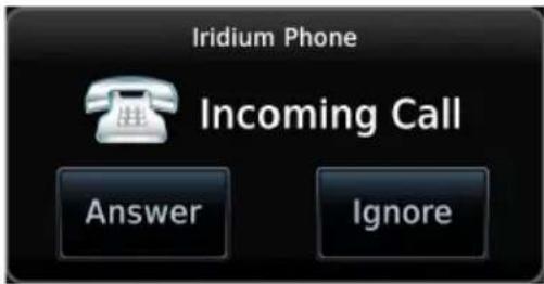 Iridium Phone Incoming Call Answer Ignore