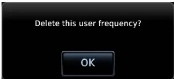 Delete this user frequency? OK