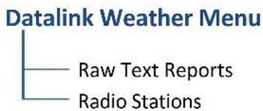 Datalink Weather Menu Raw Text Reports Radio Stations