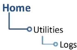 graph TD A["Home"] --> B["Utilities"] B --> C["Logs"]