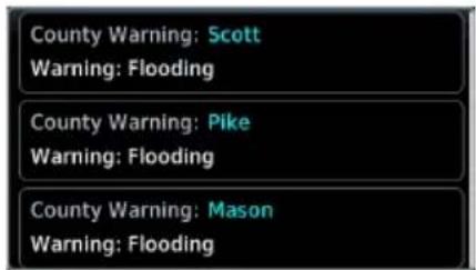 County Warning: Scott Warning: Flooding County Warning: Pike Warning: Flooding County Warning: Mason Warning: Flooding