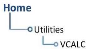 graph TD A["Home"] --> B["Utilities"] B --> C["VCALC"]