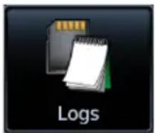 Icon depicting a notepad and a stack of documents, labeled 'Logs' (no additional text or symbols)