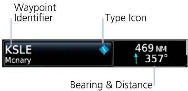 Waypoint Identifier Type Icon KSLE Mcnary 469 NM 357° Bearing & Distance