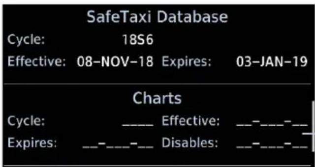 SafeTaxi Database Cycle: 18S6 Effective: 08-NOV-18 Expires: 03-JAN-19 Charts Cycle: _ Effective: _- Expires: _- - - - Disables: _- - - - -