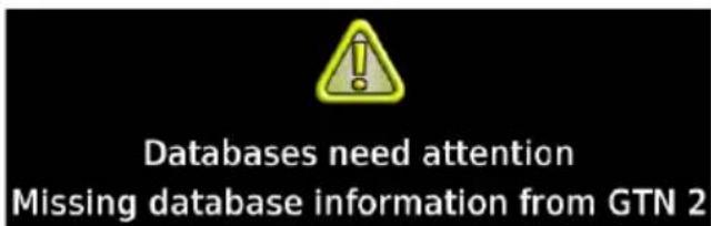 Databases need attention Missing database information from GTN 2