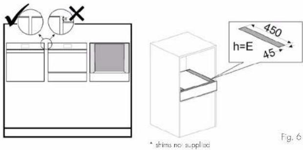 Shims not supplied. h=E 450 45 Fig. 6