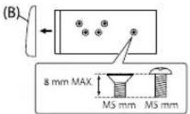 (B) 8 mm MAX. MS mm MS mm