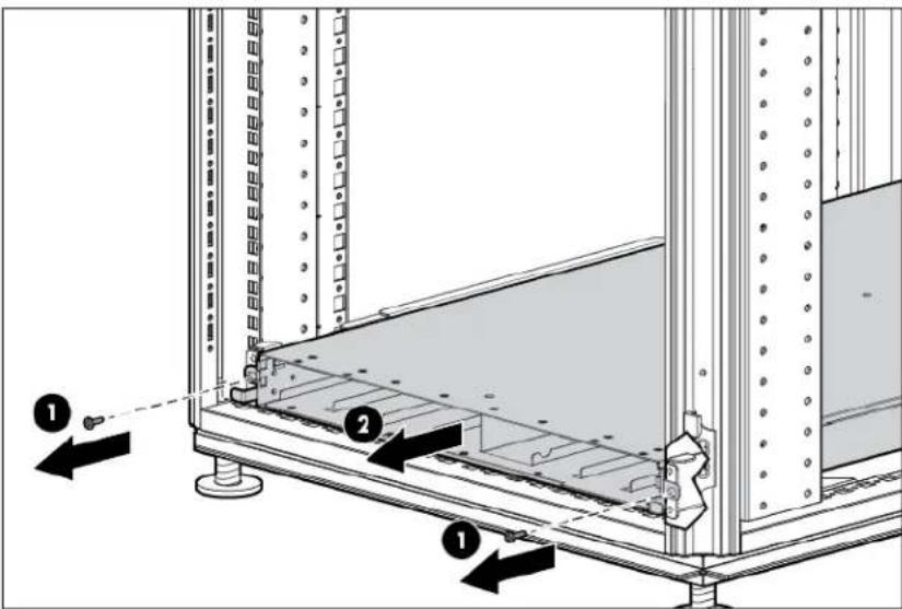 Technical diagram showing a mechanical assembly with labeled components and directional arrows indicating assembly steps.