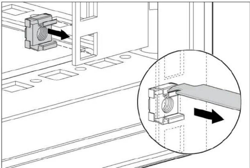 Technical diagram showing mechanical assembly with directional arrows, no text or symbols present.