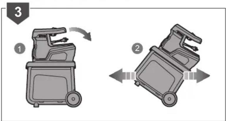 Diagram showing two different types of waste sorting machines, labeled 1 and 2, with directional arrows indicating rotation.