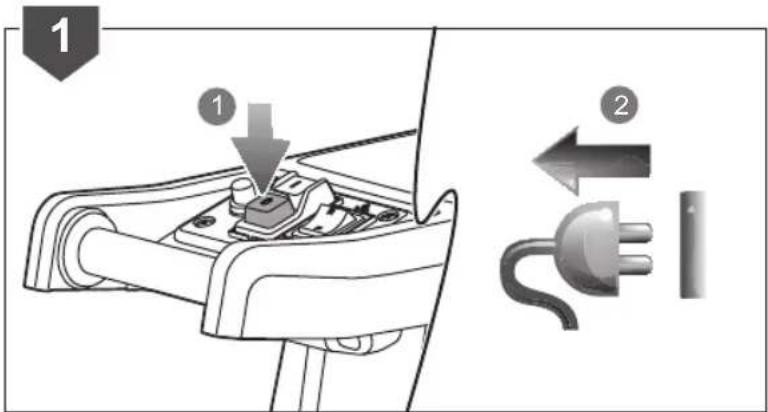 Diagram showing a plug inserted into a socket, with labeled parts and directional arrows indicating electrical connections.