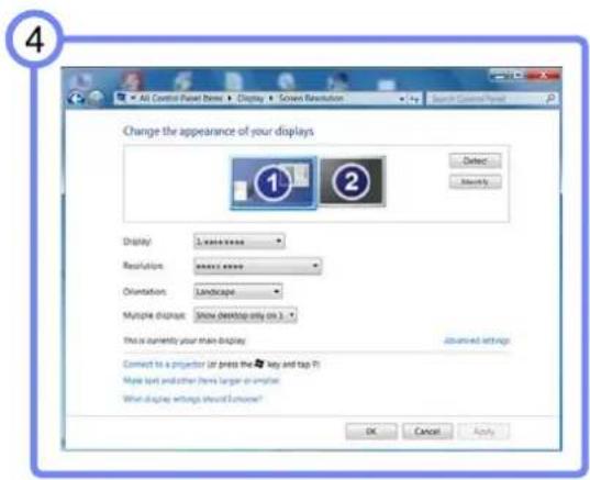 All Control Panel Item ▶ Display ▶ Screen Resolution Change the appearance of your displays Display: 1.0 mm x 0.000 Resolution: 0.000 x 0.000 Orientation: Landscape Multiple dashout: Show desktop only on L This is currently your main display. Connect to a projector (or press the key and top F) Make text and other items larger in millions. When display settings should be done? OK Cancel Apply