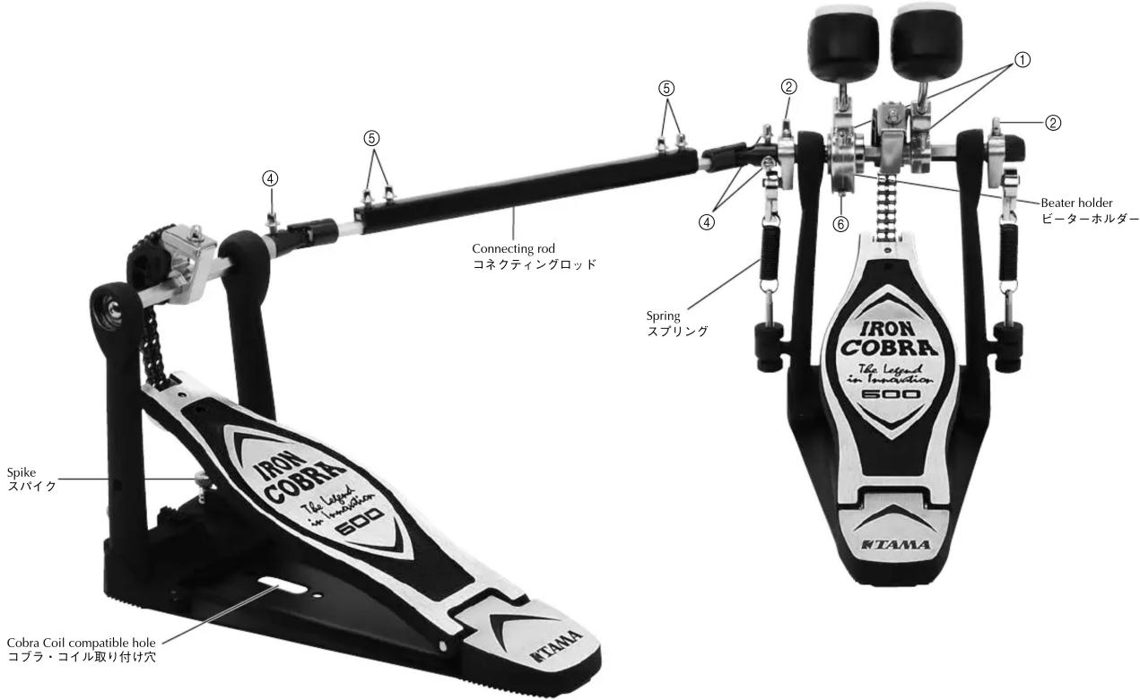 Connecting rod コネクティングロッド Spring スプリング Beater holder ビーターホルダー Iron COBRA The Legend in Innovation 600 Spike スパイク Cobra Coil compatible hole コプラ・コイル取り付け穴 MTAMA