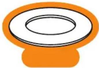 Simple orange and white illustration of a circular ring or washer (no text or symbols)