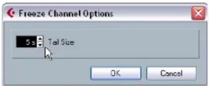 Freeze Channel Options. 5 s Tail Size. OK, Cancel.
