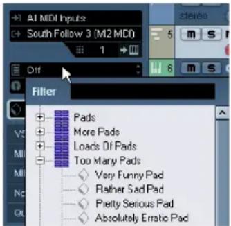 AI MIDI Inputs South Follow 3 (M2 MIDI) Diff Filler Pads More Pads Loads Of Pads Too Many Pads Very Funny Pad Rather Sad Pad Pretty Serious Pad Absolutely Erratic Pad