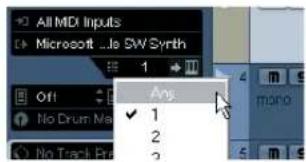 All MDI Inputs Microsoft ...Is SW Synth Off No Drum Ma Ans 1 2 3