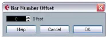 Bar Number Offset 0 Offset Help Cancel OK
