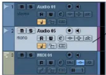 1 m S Audio 01 stereo R U e → ↓ 2 m S Audio 05 mono R U e → ↓ 3 m S MIDI 01 R U e → ↓ 1