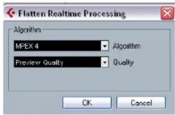 Flatten Realtime Processing Algorithm MPEX 4 Preview Quality Algorithm Quality OK Cancel