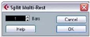 Split Multi-Rest 1 Bars Help Cancel OK