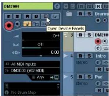 DM2000 Open Device Panels Off 3 DM200 Off 0.00 AI MIDI Inputs DM2000 (M2 MIDI) Any 4 Stereo Intro 5 Pad No Drain Map