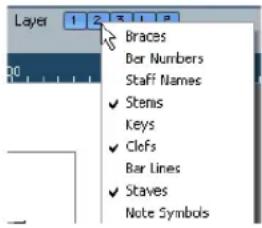 Layer 1 2 R I P Braces Bar Numbers Staff Names ✓ Stems Keys ✓ Clefs Bar Lines ✓ Staves Note Symbols