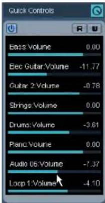Quick Controls Bass Volume 0.00 Bec Guitar:Volume -11.77 Guitar 2:Volume -0.78 Strings Volume 0.00 Drums:Volume -3.61 Piano Volume 0.00 Audio 05:Volume -7.37 Loop 1:Volume -4.10