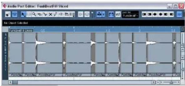 Audio Part Editor: FunkBeatFill Sliced File Edit View FunkBeat Fill 0.5 1.4 2 34 Function1 Function2 Function3 Function4 Function5 Function6 Function7 Function8 Function9 Function10 Function11 Function12 Function13 Function14 Function15 Function16 Function17 Function18 Function19 Function20 Function…