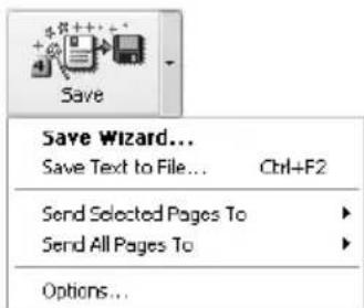 Save Wizard... Save Text to File... Ctrl+F2 Send Selected Pages To Send All Pages To Options...