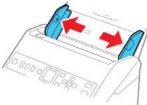 Diagram of a printer with two blue blades and red arrows indicating direction (no text or symbols).
