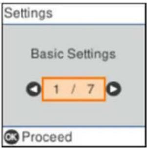 Settings Basic Settings 1 / 7 Proceed