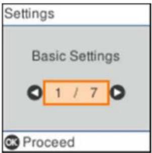 Settings Basic Settings 1 / 7 Proceed