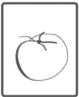 Simple line drawing of a tomato (no text or symbols)