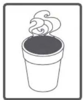 Simple line drawing of a steaming cup (no text or symbols)