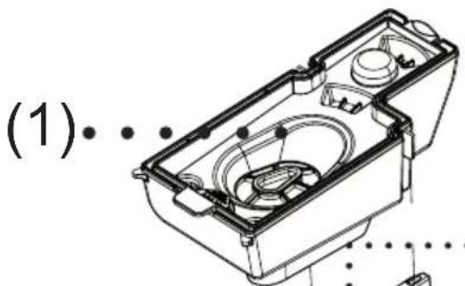 Technical line drawing of a mechanical device interior with no visible text or symbols