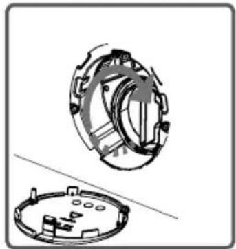 Technical illustration of a mechanical component with two views: top shows a circular housing with internal components, bottom shows a circular housing with internal components (no text or symbols)