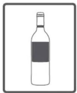 Simple line drawing of a wine bottle with no text or symbols