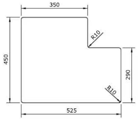 350 450 R10 290 R10 525