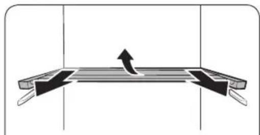 Diagram of a mechanical or structural component with an arrow indicating direction, no text or symbols present.