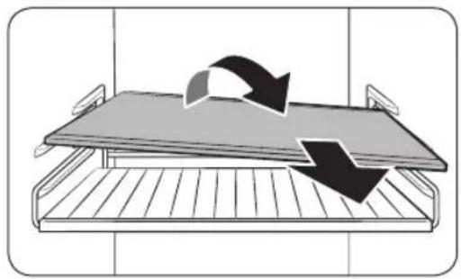 Diagram of a bed tray with two arrows indicating clockwise motion (no text or symbols).