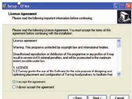 License Agreement Please read the following important information before continuing: Please read the following License Agreement. You must accept the terms of this agreement before continuing with the installation: Licence agreement Warning: This programme protected by copyright law and international treaties. Unauthorized reproduction or distribution of this programme or any portion of it may result in severe civil & criminal penalties, and will be prosecuted to the maximum extent possible under law. 1. LICENCE 1.2 Tarry grant the use of this Software for the role purpose of designing and optimizing placement and configuration of Tarry loudspeakers, to facilitate this ○ I accept the agreement ○ I donot accept the agreement < Back Next > Cancel